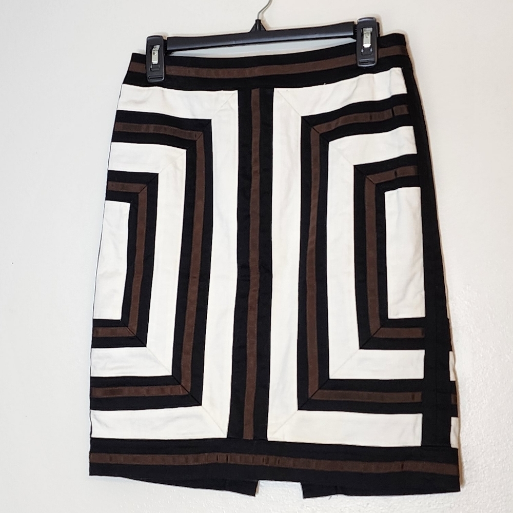 White House Black Market Pencil Colorblock Grosgrain Skirt Office Preppy Summer - Picture 4 of 11
